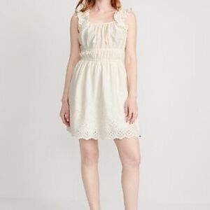 Old Navy Ivory Eyelet Mini Dress - Size XL